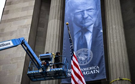 Justice Department Building Briefly Mistaken For Campaign Headquarters After Trump Banner Installation