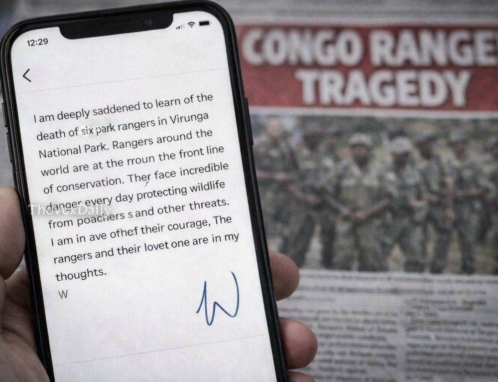 Prince William’s Emotional Statement: He just released a personal message (signed "W") mourning the tragic loss of five rangers killed in an armed raid at Upemba National Park in the Congo.