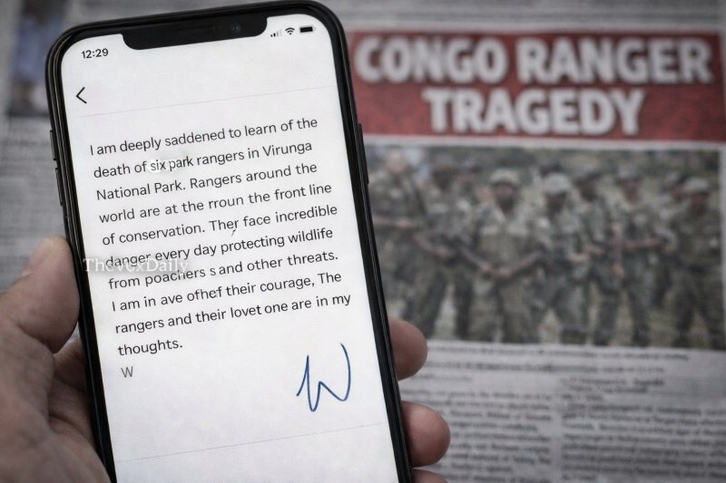 Prince William’s Emotional Statement: He just released a personal message (signed "W") mourning the tragic loss of five rangers killed in an armed raid at Upemba National Park in the Congo.