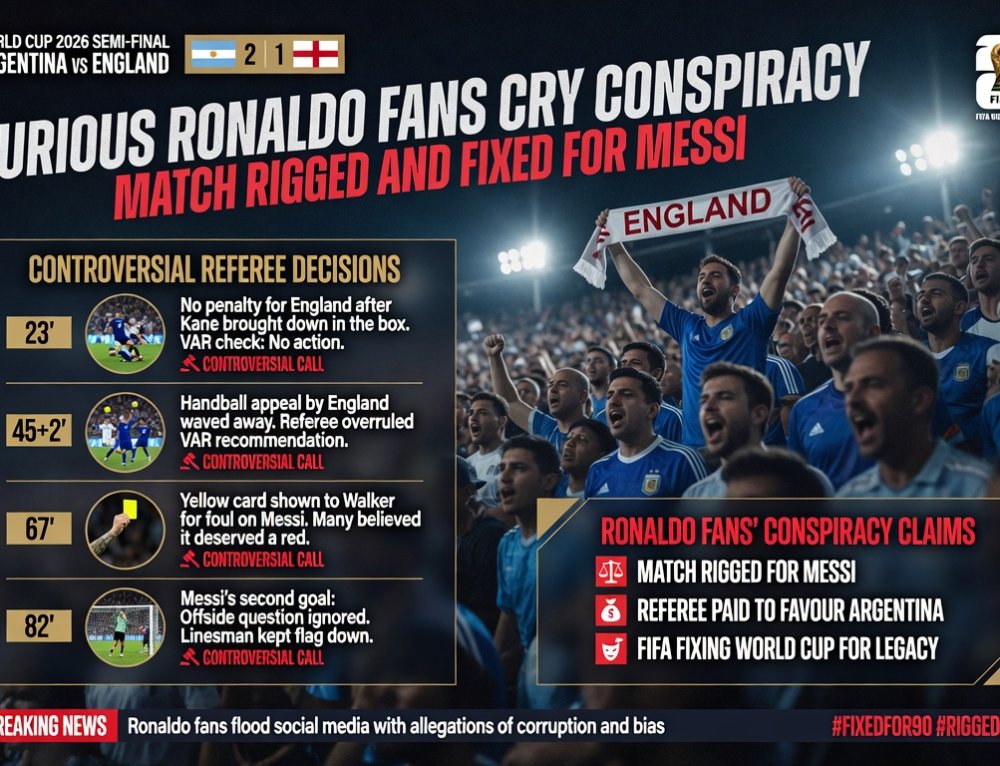 Argentina 2-1 England: The 5 Controversial Moments Ronaldo Fans Say Proved It Was Rigged